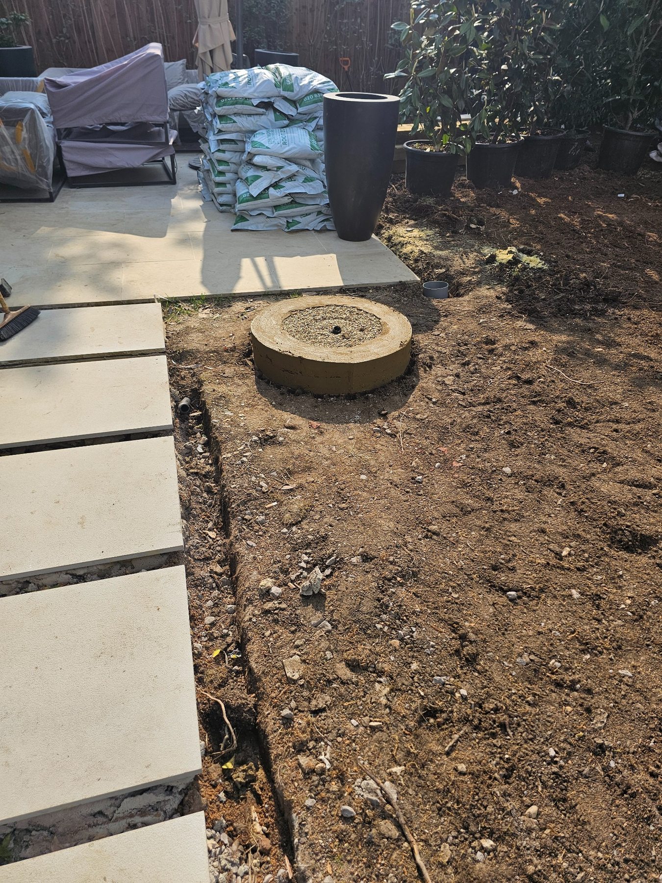 Garden landscaping works in progress