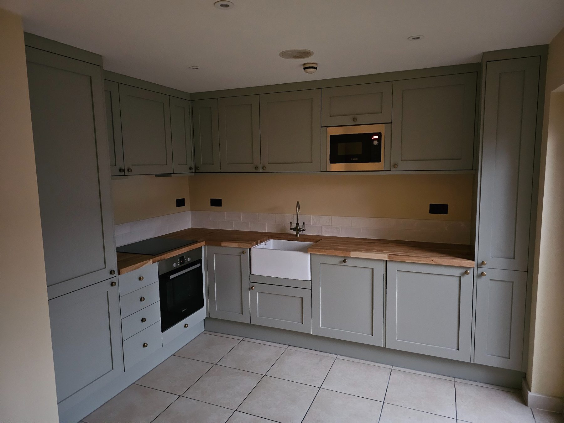 Completed fitted kitchen from a second angle